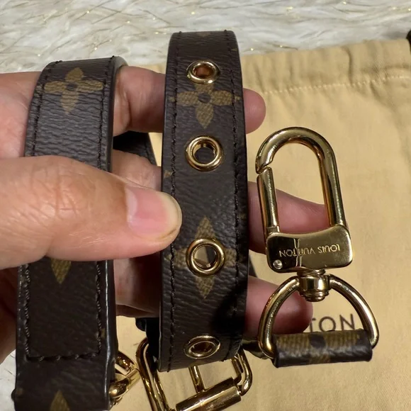 Louis Vuitton Gold Strap Shoulder Strap Monogram Pattern W/ Dustbag - Picture 2 of 16